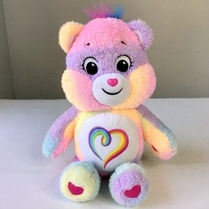 Care Bears Togetherness Bear 14” Rainbow Heart Tie Dye Plush Stuffed Animal 2021